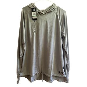 New Under Armour Gray Hooded Athletic Top - L